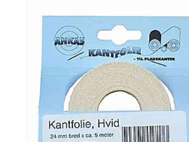 Hvid Kantfolie 17mm 5m - Til Påstrygning