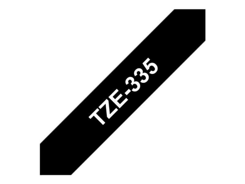Brother Tze-335 - Hvid tekstbånd 12mm x 8m