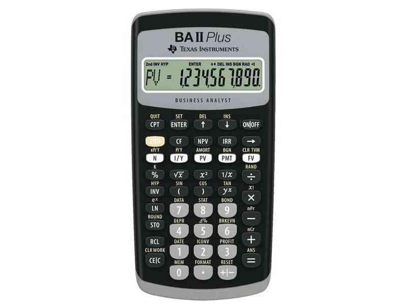 Texas Ba-Ii Plus Finansregner 10-Cifret Batteri