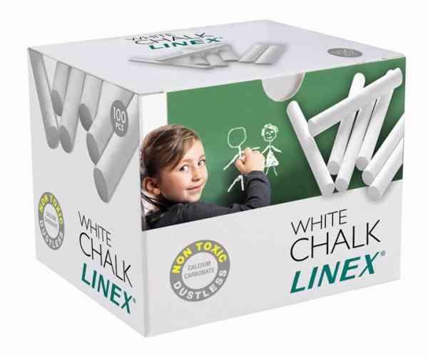 Linex Hvide Rundkridt - 100 Stk. i Æske