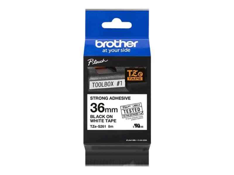 Brother Tze-S261 - Sort på hvid 36mm x 8m tape