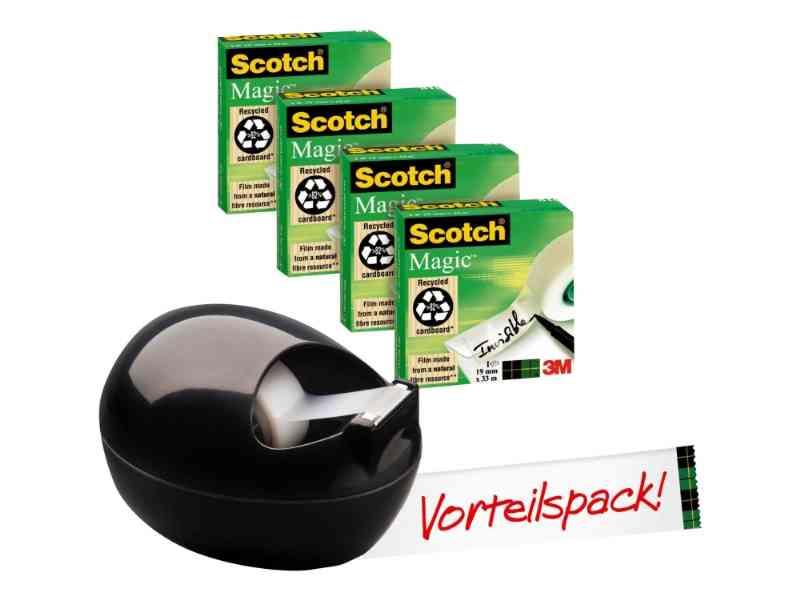 Scotch Magic Tape Dispenser - Sort, 19 mm x 33 m