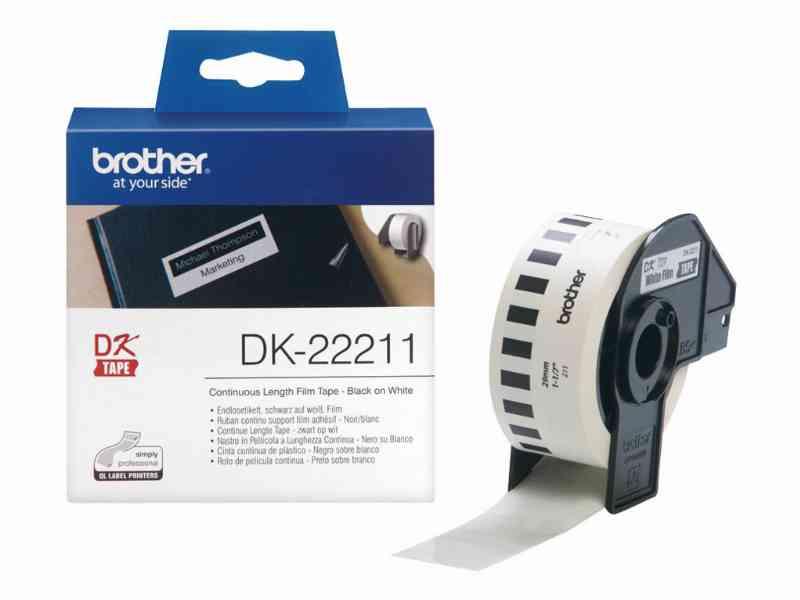 Brother DK-22211 - Hvid Etiketrulle 2,9 cm x 15,2 m