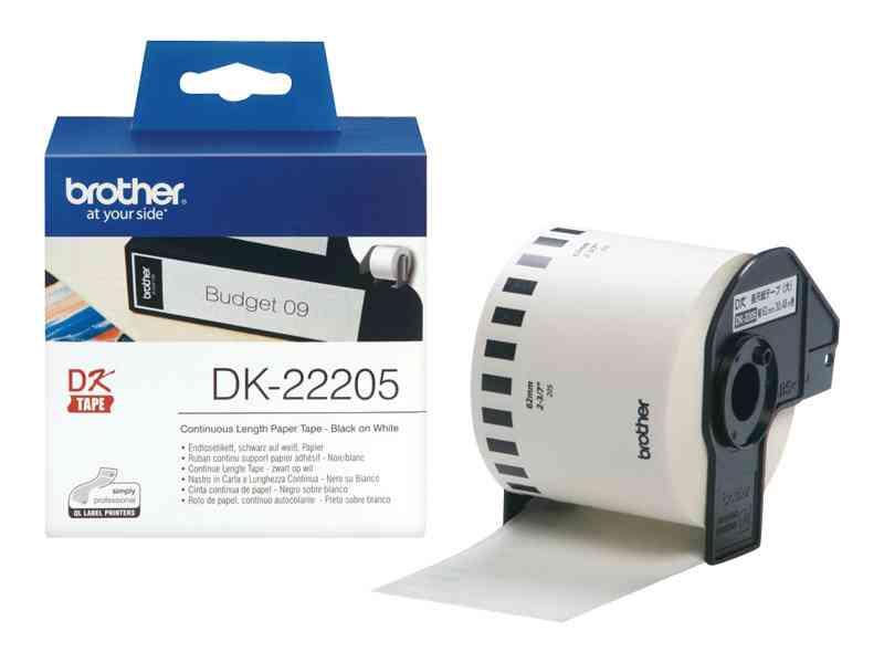Brother DK-22205 - Termopapir Sort/Hvid 6,2x30,5m