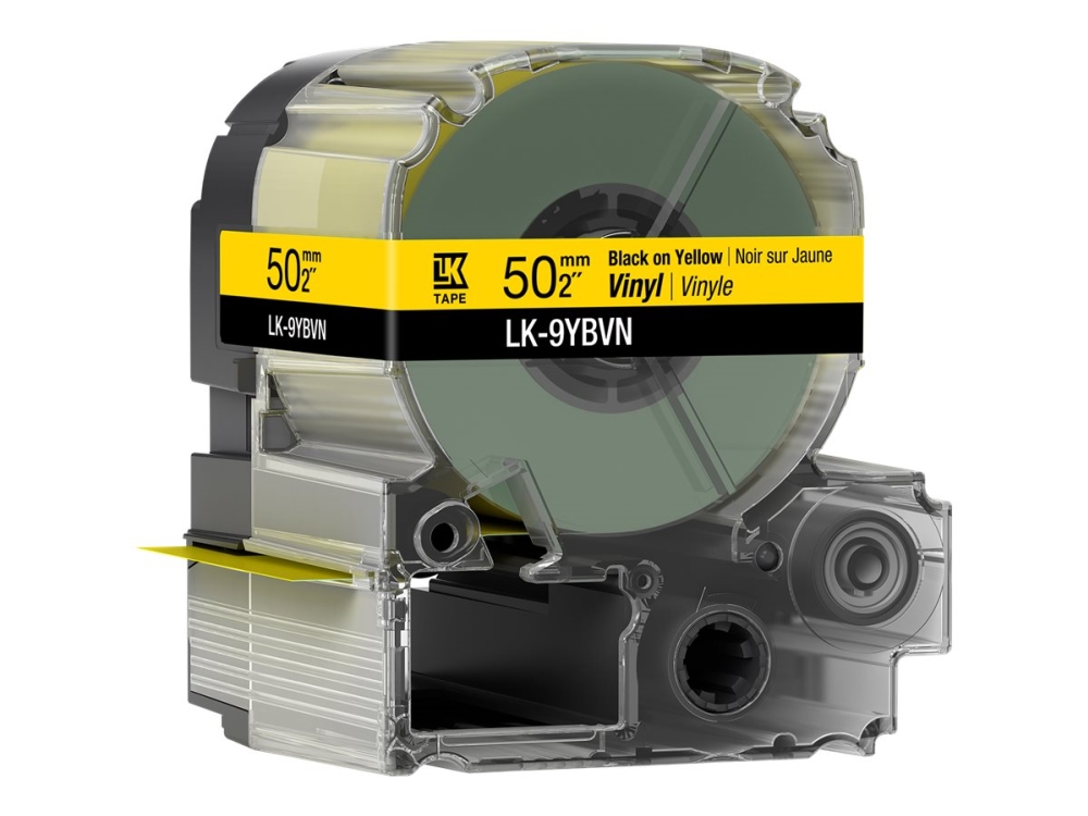 Vinyl Etiketter Tape Gul/Sort 50 mm x 7 m