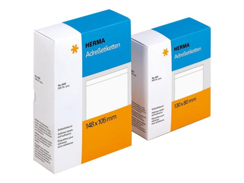 Herma Hvide Selvklæbende Adresseetiketter - 500 Ark