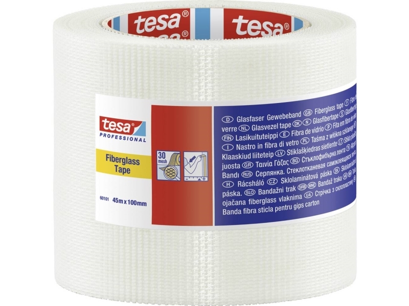 Tesa Tekstiltape Hvid 45m x 100mm - Perfekt til emballage!