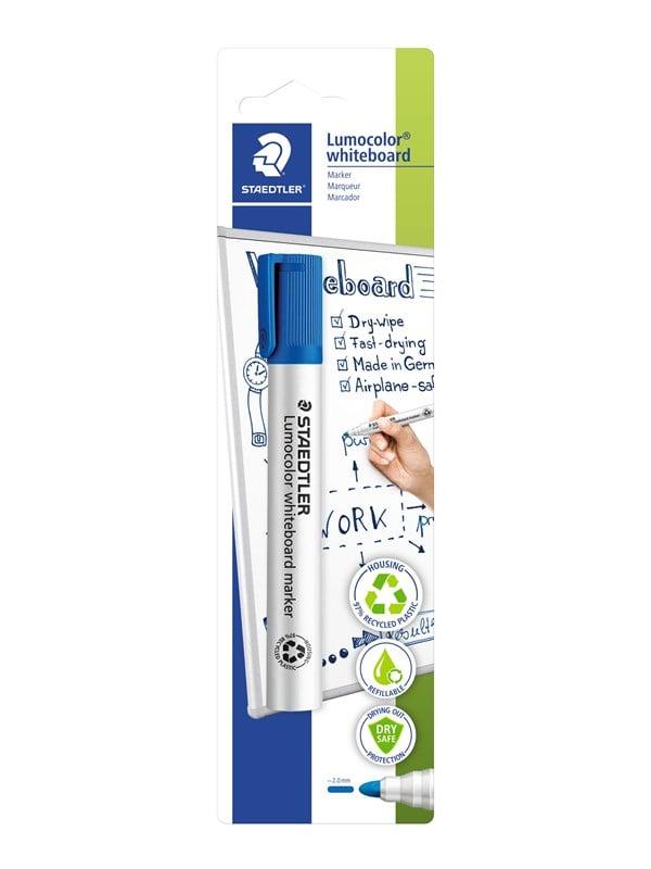 Staedtler Lumocolor 2mm Blå Whiteboardmarker - Hurtig Tørrende