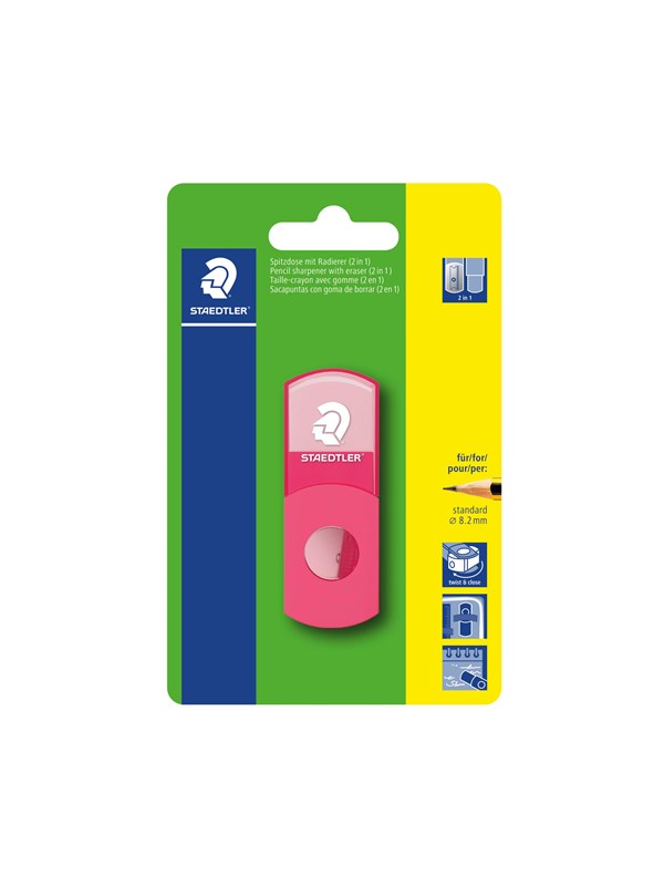 Staedtler Blyantspidser med Viskelæder - Neonpink 2i1