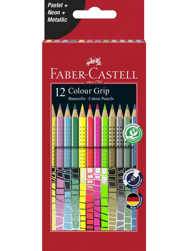 Faber Castell 12 Pastel-Neon Farveblyanter i Specialkasse
