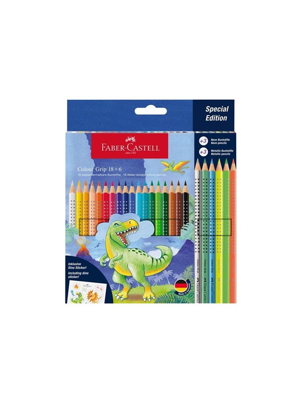 Faber Castell Farveblyanter - 24 stk. med dinosaur klistermærke