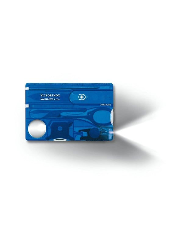 Victorinox SwissCard Lite i blå transparent farve