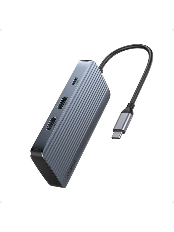 Anker USB-C Hub (7-i-1) - Dual Display, Grå