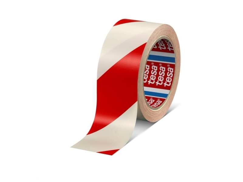 Tesa Hvid-Rød Advarselsbånd 33M x 50Mm - Godt Tilbud!