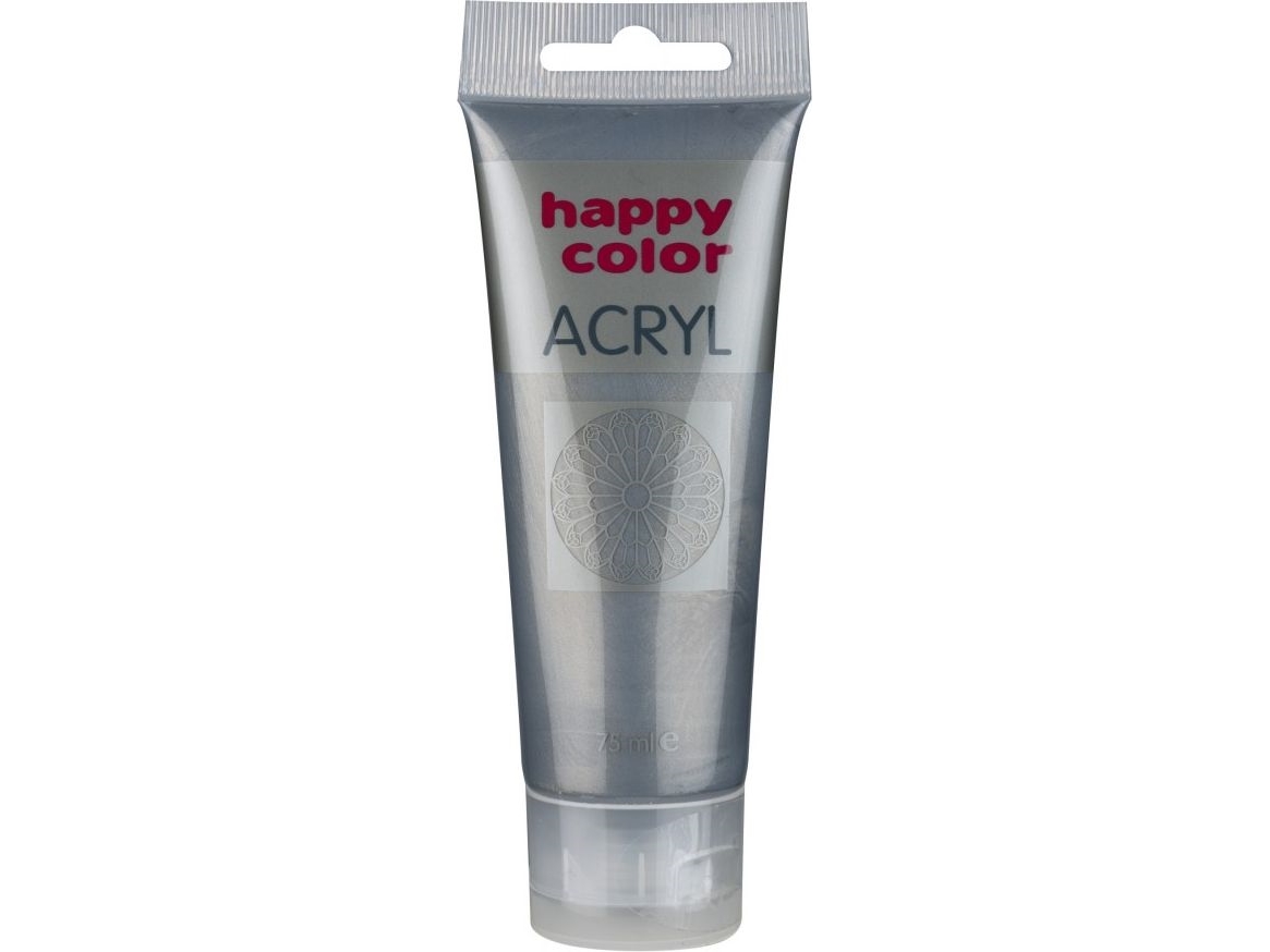 Happy Color Akrylmaling 75ml - Sort Srebro på tilbud!