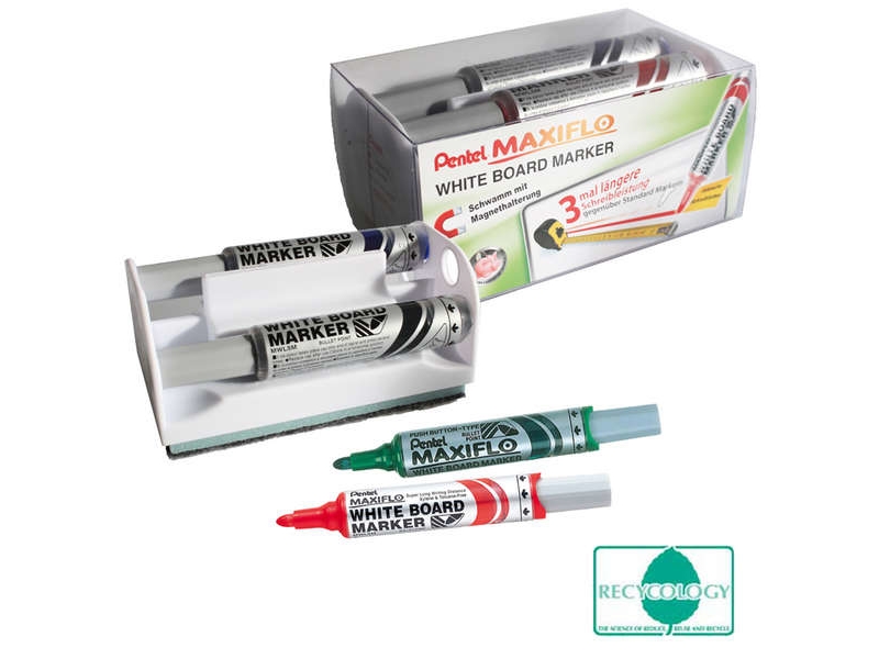 Pentel Maxiflo Whiteboardmarkere, Rund, Assorterede Farver