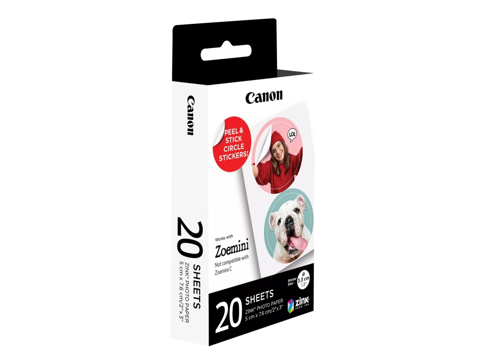 Canon Zink - Præskårne Cirkelfotomærkater 33 mm (40 stk)