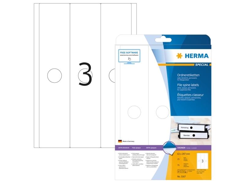 Herma 5167 Mat A4 Hvidt Papir med Afrundet Rektangel