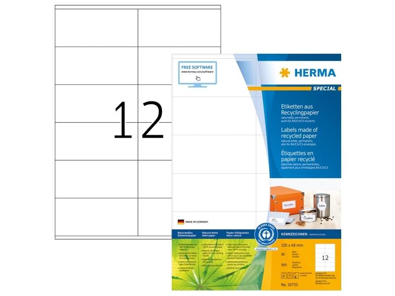 Herma 10733 Hvid Selvklæbende Printeretiket A4 - Tilbud!