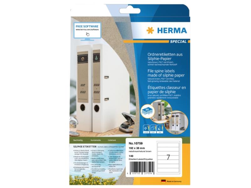 Herma 10759 Permanent Etiketter i Brun - A4 Rektangel