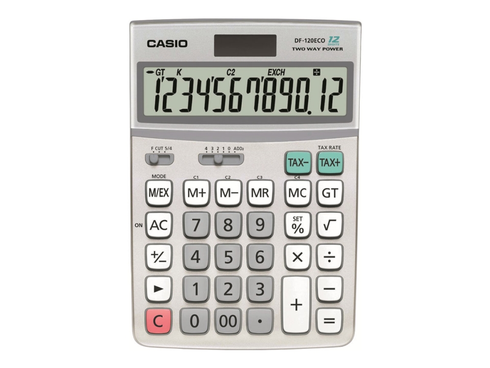 Casio Df-120Eco - 12 Cifret Skrivebordsregnemaskine