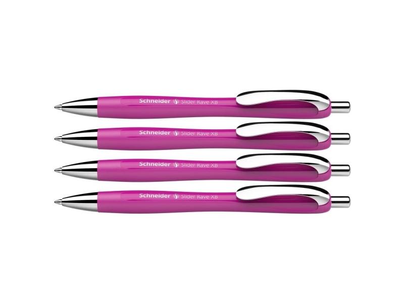 Schneider Slider Rave Kuglepen 0,7 mm - 4 Stk. Tilbud!