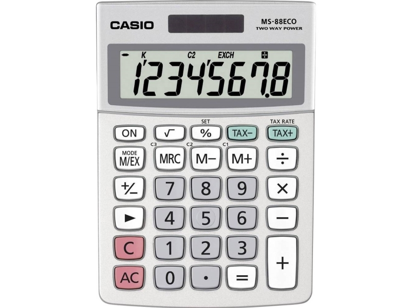 Casio MS-88 Eco Bordregner - 8 Cifre, Effektiv Model