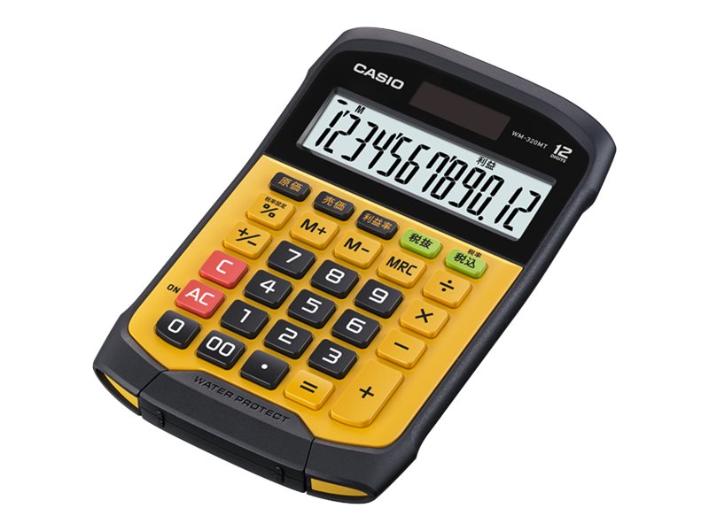 Vandtæt Casio Bordregner Wm-320Mt, Sort/Orange, 12 Cifre