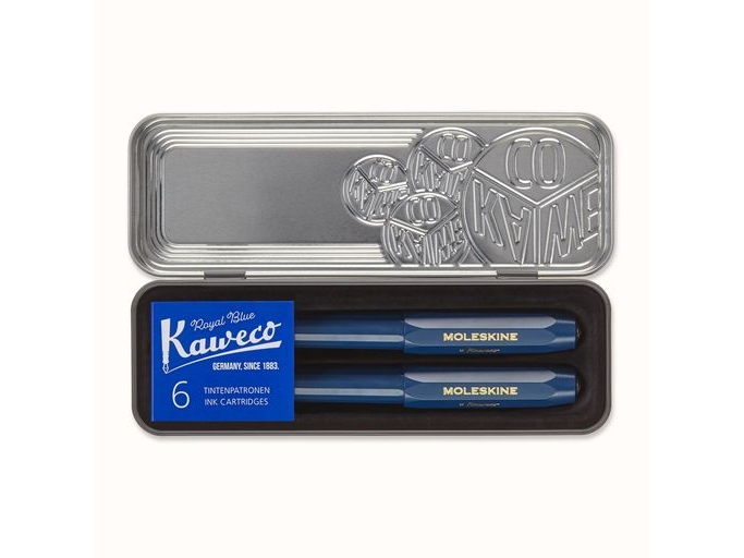 Moleskine Kaweco Gaveæske i Blå - Perfekt til Gave!
