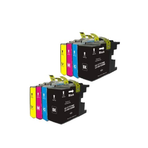 Rabat sæt!  LC1280XL - 2 x 4 farver BK-C-M-Y - Kompatibel Brother - LC1280XL - 178 ml