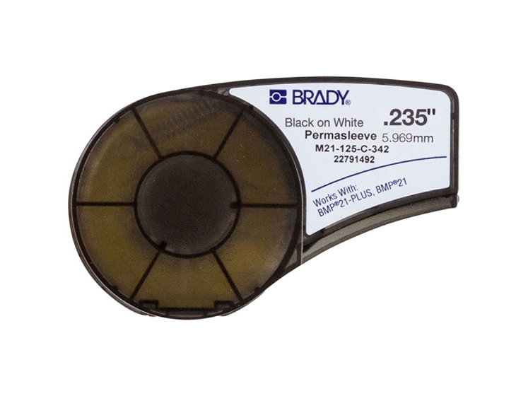 Brady M21-125-C-342, Sort, Hvid, Polyolefin, Termisk Overførsel, Mat, Rektandel, -55 - 135 °C