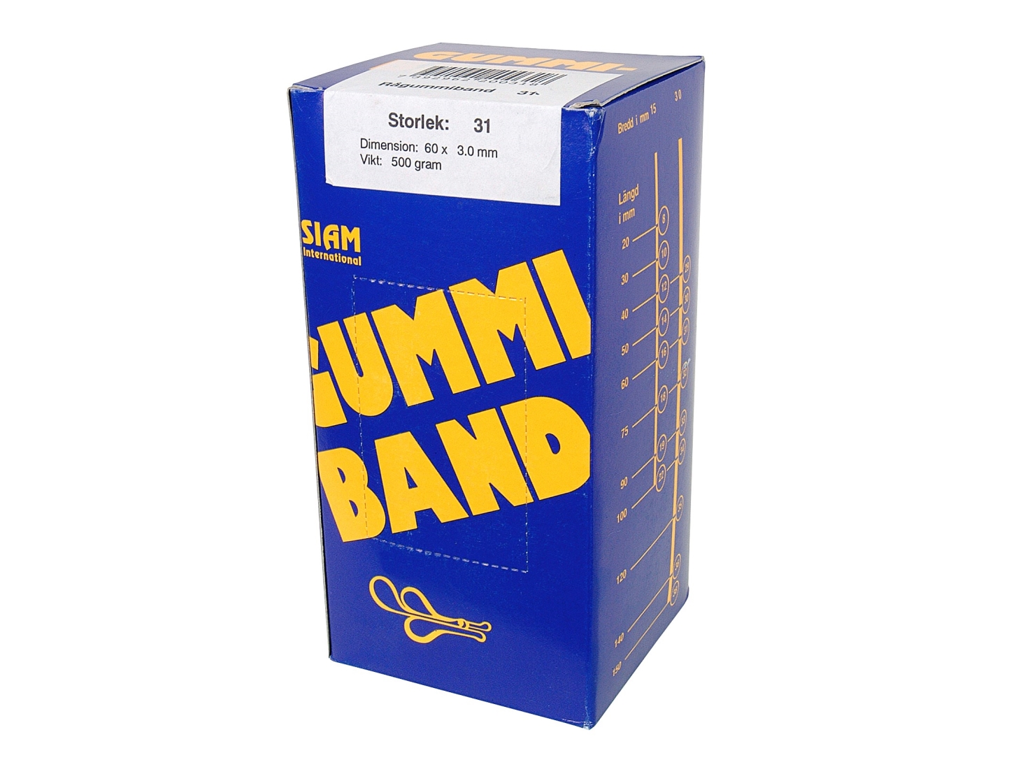 Gummibånd Nr. 31 60X3,0 Mm Natur (500G)