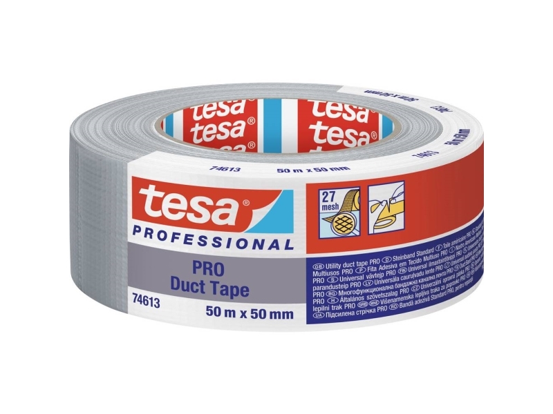 Tesa Duct Tape Pro 74613-00003-00 Reparaturbånd Grå (L X B) 50 M X 50 Mm 1 Stk