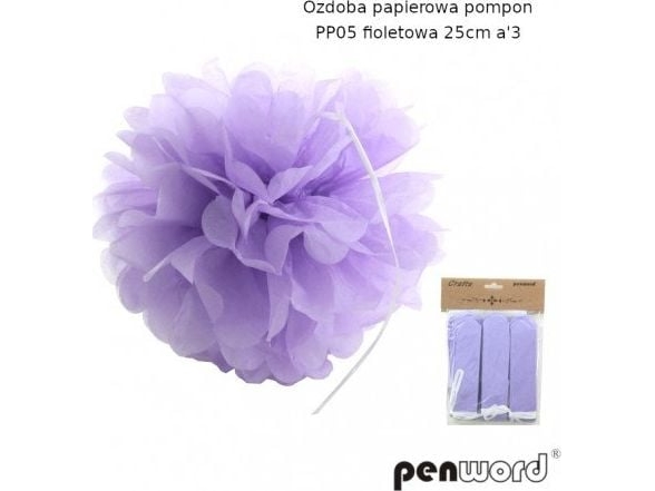 Polsirhurt Pomponpapir Lilla 25 Cm Pp05