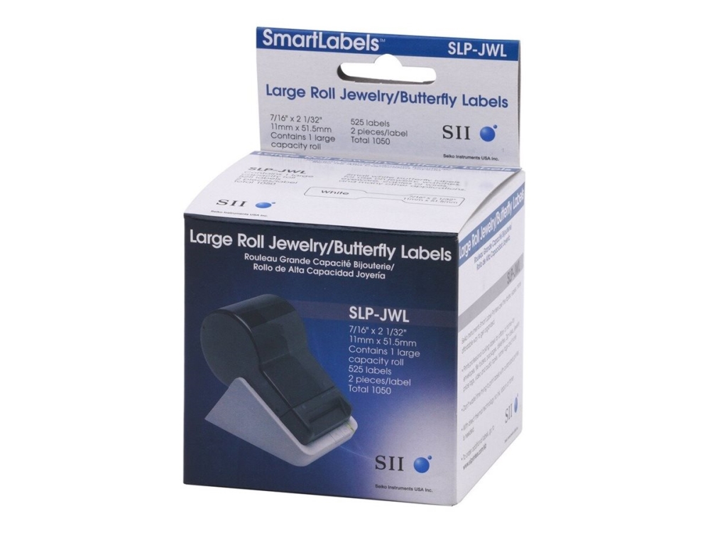 Seiko Instruments Slp-Jwl - Hvid - 11 X 51.5 Mm 1050 Etikette(R) (2 Rulle(R) X 525) Smykke Etiketter - For Smart Label Printer 200, 220, 240, 420, 43