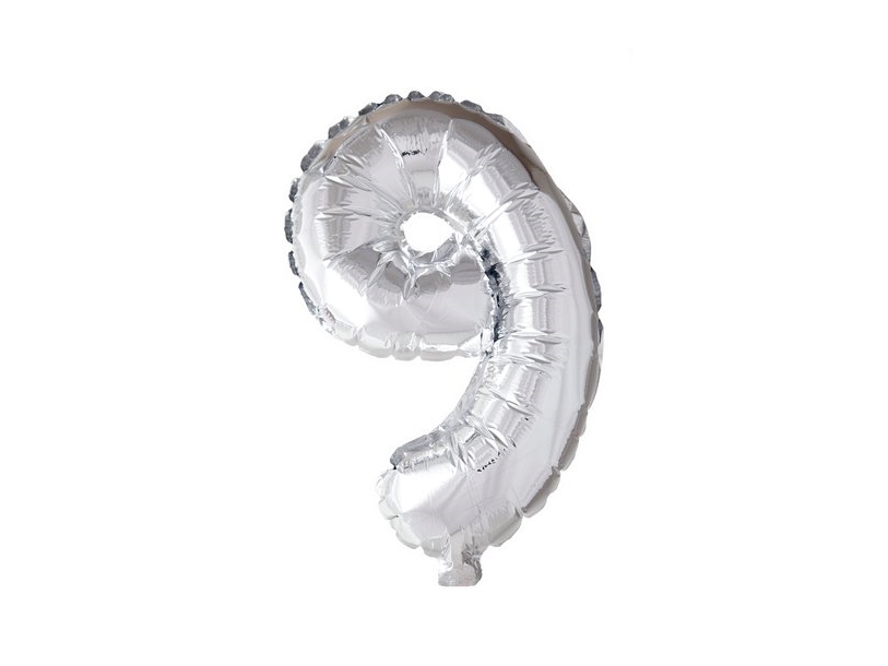 Folie Tal Ballon 9 Sølv, 102 Cm