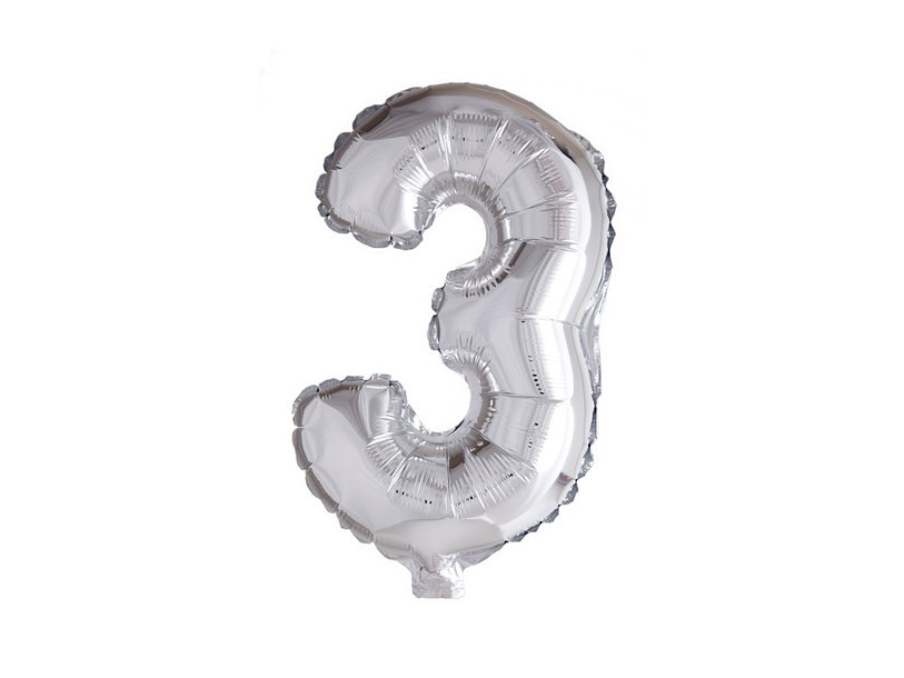 Folie Tal Ballon 3 Sølv, 41 Cm