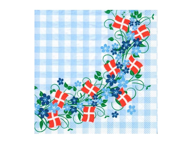 Servietter Med Blomsterranke Og Flag