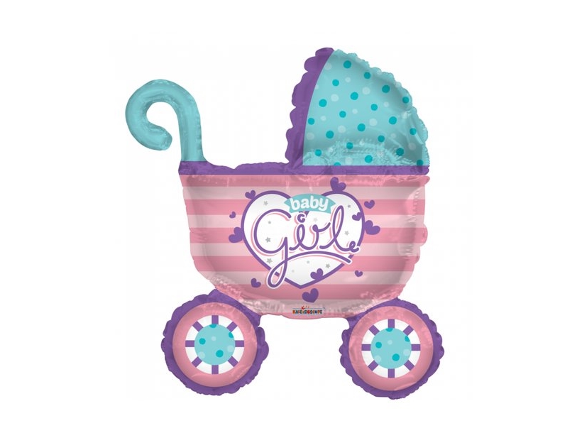 Folieballon Baby Girl Barnevogn