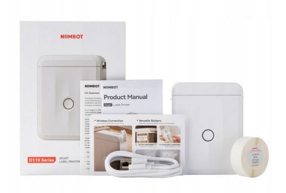 Etiketprinter Niimbot Niimbot Etiketprinter D110-M Smart, Hvid + Rulle Med Etiketter 160 Stk