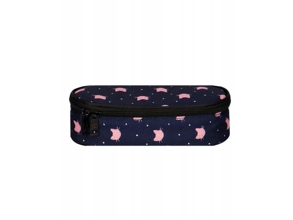 Pencil Case With Flap Navy Blue Cats