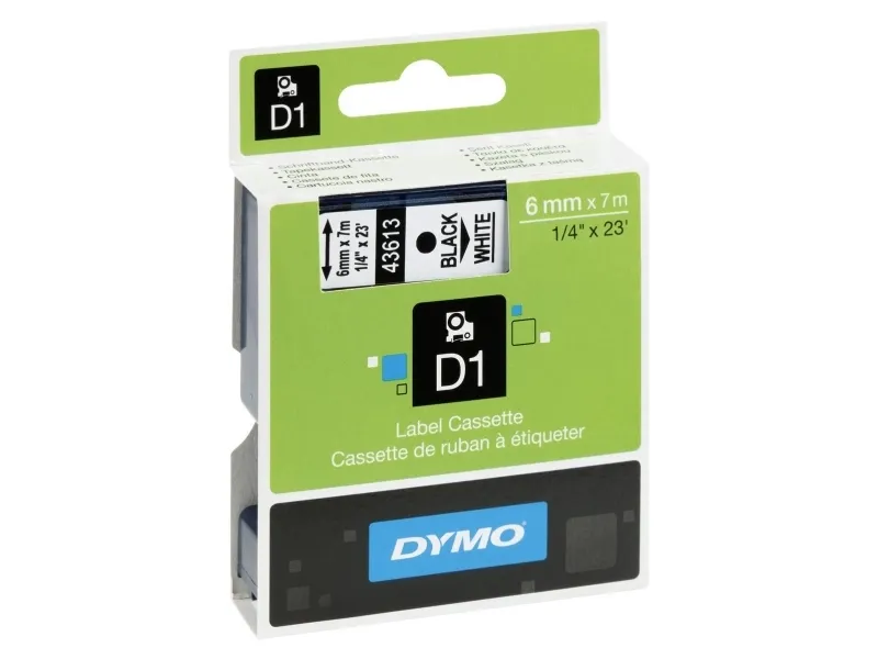 Labeltape Dymo® D1 Sort På Hvid 6Mm X 7M