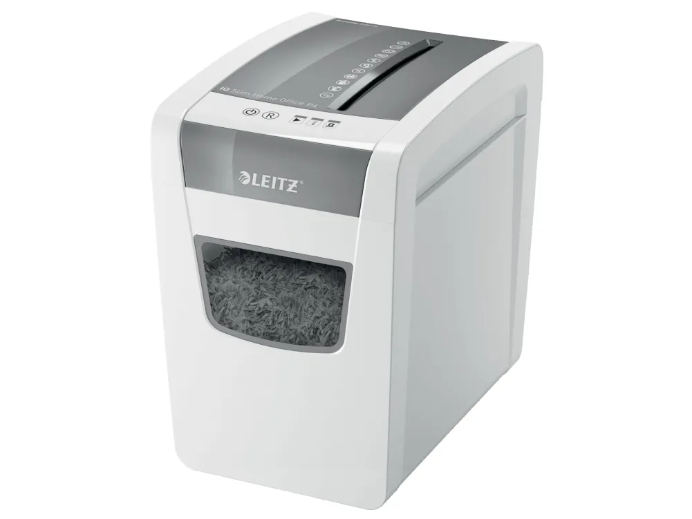 Leitz Iq Slim Home Office Makulator Sikkerhed P4 Hvid