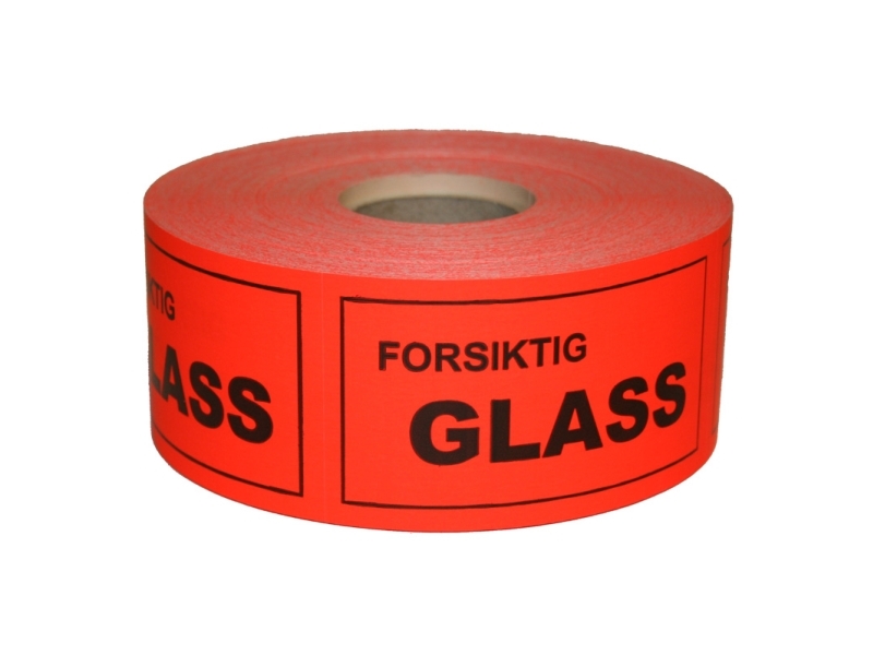 Advarselsetiketter Forsiktig Glass