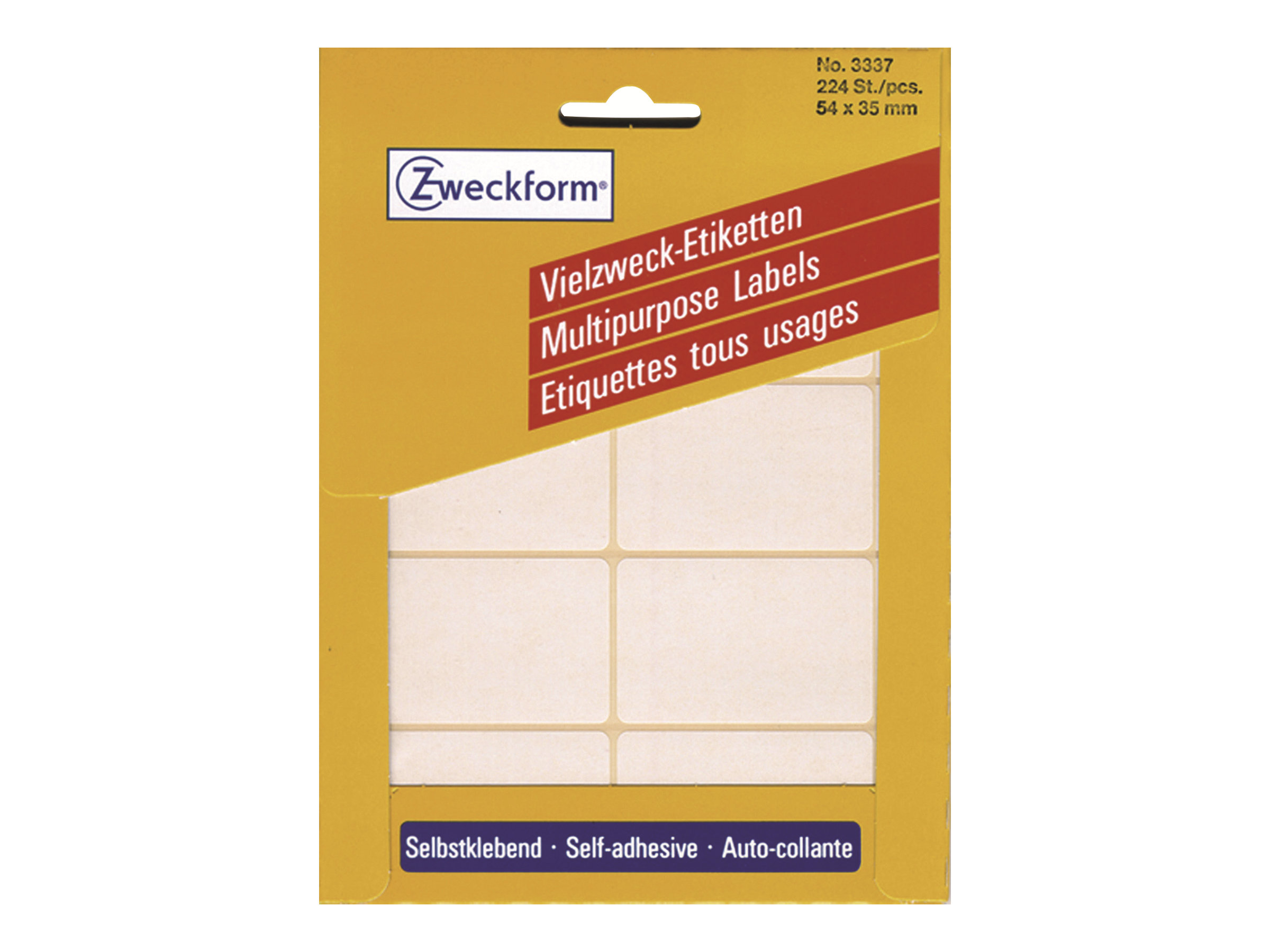 Avery Multi-Purpose Labels 3337 - Selv-Klæbende - Hvid - 35 X 54 Mm 224 Stk. Etiketter