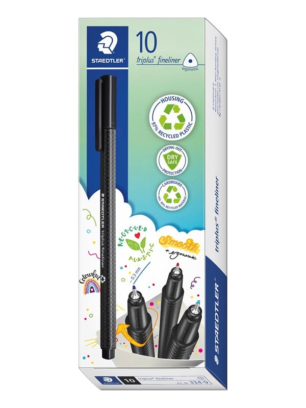 Staedtler TRIPLUS FINELINER rPP, 10 stk ORANGE